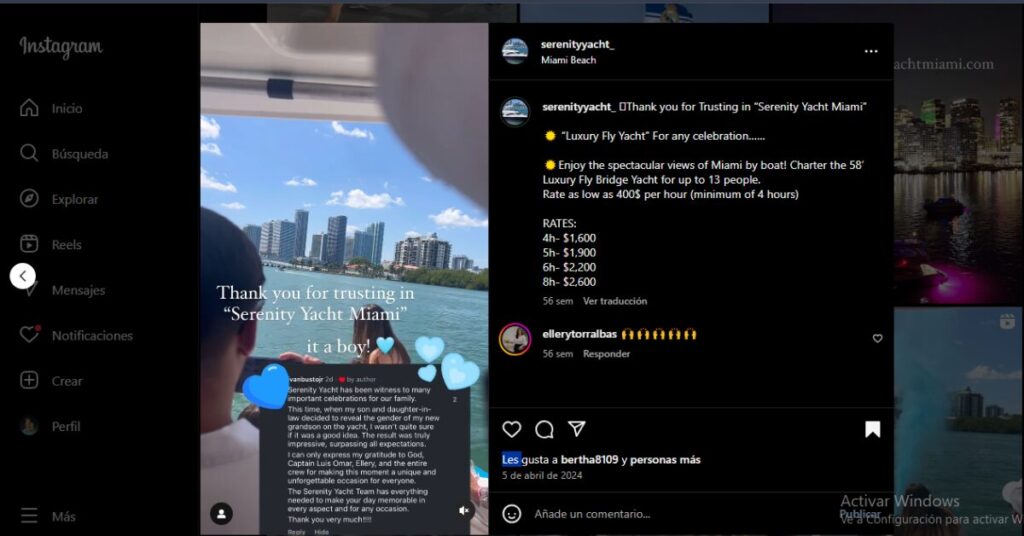gender reveal yacht