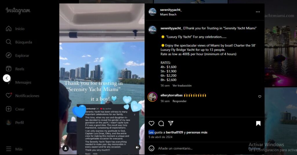 gender reveal yacht